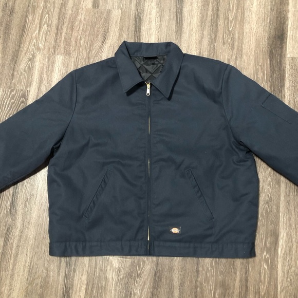 Dickies Quilted Lined Eisenhower Jacket - Navy Blue - Workwear Essential - Picture 1 of 15